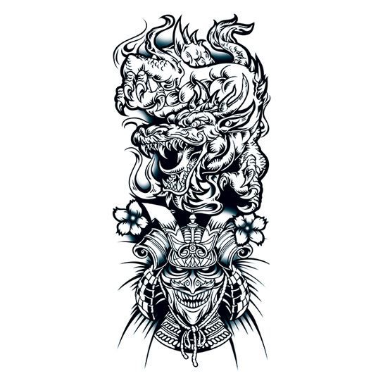 Dragon Warrior Sleeve Temporary Tattoo