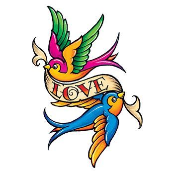 Love Birds Temporary Tattoo