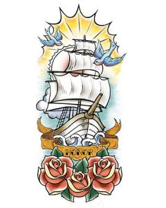 Nautical Sleeve Temporary Tattoo