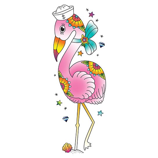 Pink Flamingo Temporary Tattoo