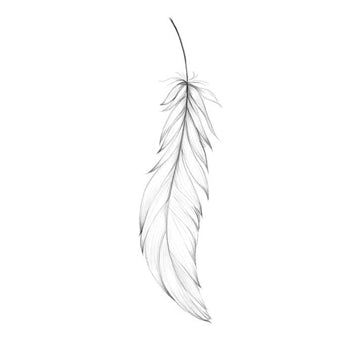 Simple White Feather Temporary Tattoo