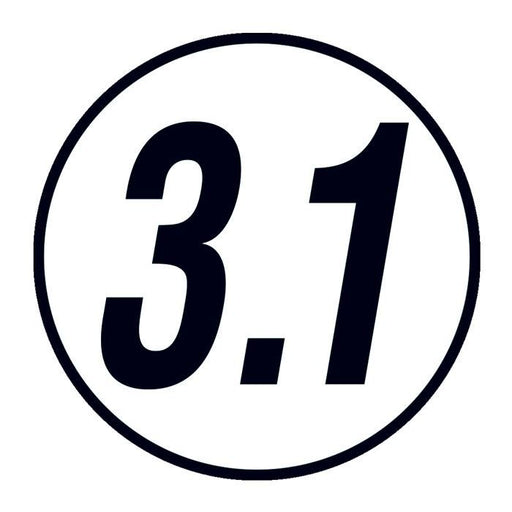 3.1 inside of a black circle temporary tattoo used to signify a 5k runner. 
