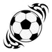 Soccer ball temporary tattoo surrounded by action lines to give illusion of motion. 