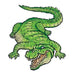 Green alligator laying with an open mouth and exposed teeth temporary tattoo. 