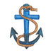 Blue anchor with a rope tied to the top and dangling over the anchor temporary tattoo