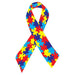 Autism ribbon which is a ribbon made of colorful puzzle pieces temporary tattoo