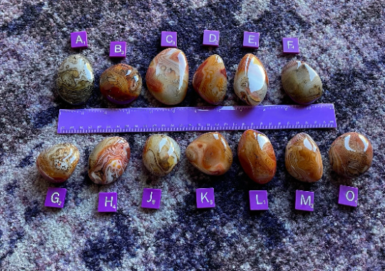 Banded Carnelian Palm Stones