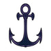 Black anchor with unusually sharp points; temporary tattoo.