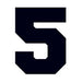 Bold black numeral five; temporary tattoo. 