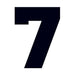 Bold black numeral seven; temporary tattoo.