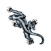 Black panther in stalking position and unusually long claws; temporary tattoo. 