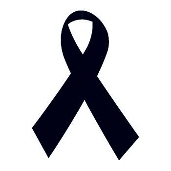 Simple black ribbon temporary tattoo. 