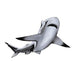 Black tip shark positioned as if you are swimming below it; temporary tattoo. 