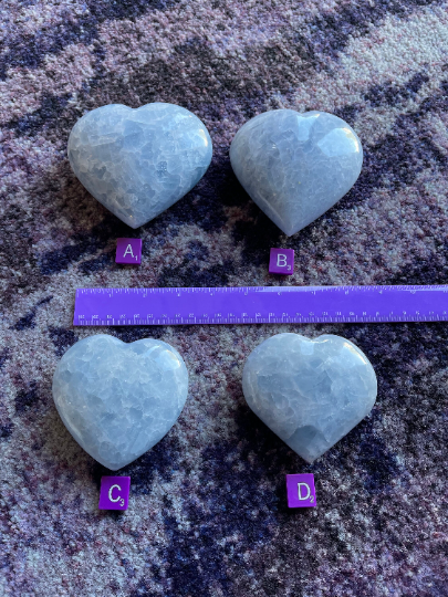Blue Calcite Heart Stone