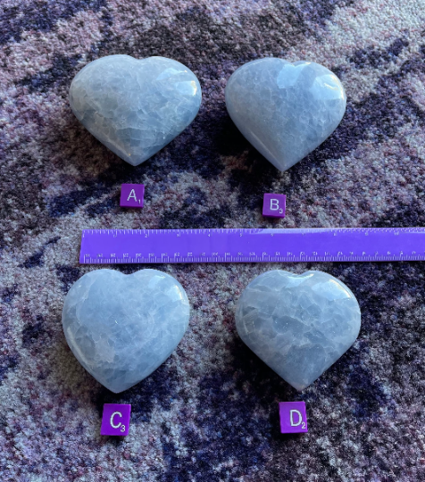 Blue Calcite Heart Stone