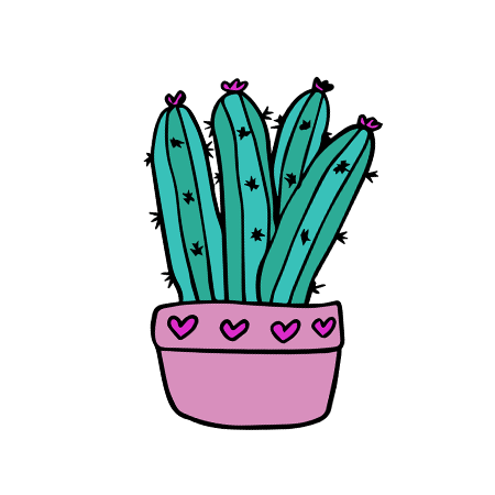 Cactus In Heart Pot Temporary Tattoo