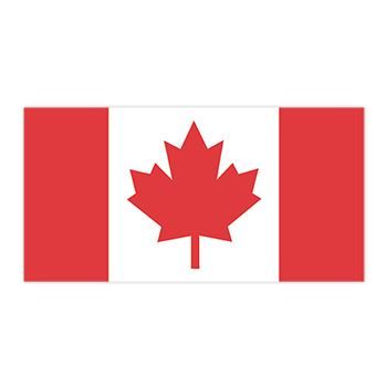 Canadian Flag with a large red maple leaf on white with red vertical bars on either side; temporary tattoo. 