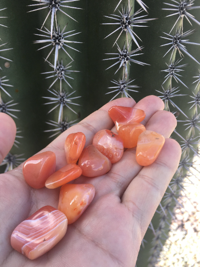 Tumbled Banded Carnelian Stones