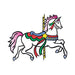 Antique white carousel horse; temporary tattoo. 