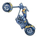 Chopper motorcycle with flames; temporary tattoo. 