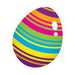 Egg with very colorful stripes; temporary tattoo. 