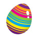 Egg with very colorful stripes; temporary tattoo. 