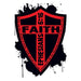 Black and red shield that says "FAITH" and "EPHESIANS 6:16"; temporary tattoo. 