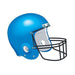 Blue football helmet; temporary tattoo. 