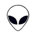 Traditional alien had design with white skin that glows in the dark; temporary tattoo. 