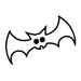 Glow in the dark white bat with black outline; temporary tattoo. 