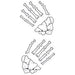 Hand bones that glow in the dark; temporary tattoos. 