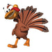 Goofy grinning turkey walking; temporary tattoo. 
