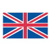 British flag which is blue with a red cross and a red X over that; temporary tattoo. 