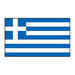 Greece flag which is blue and white horizontal stripes with a blue upper left sixth with a white cross over the blue; temporary tattoo. 