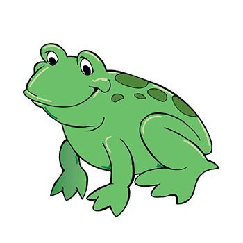Green frog with dark green spots;temporary tattoo.