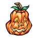 Spooky jack-o-lantern pumpkin; temporary tattoo.