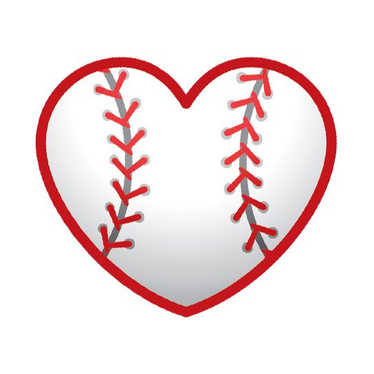 Heart with stitches to make it look like a baseball; temporary tattoo. 