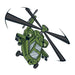 Green Apache helicopter; temporary tattoo. 