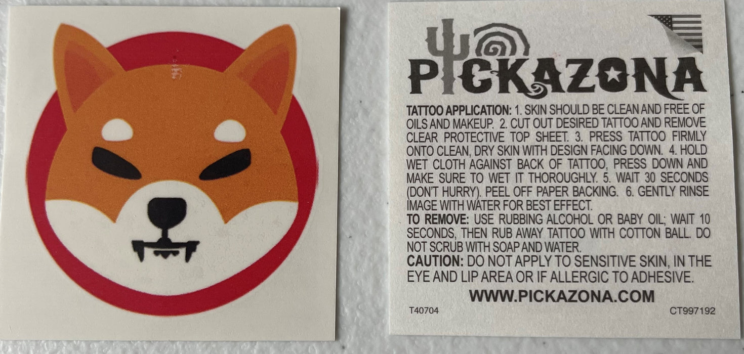 Shiba Inu Temporary Tattoo