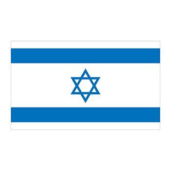 Flag of Israel with a star of David in the center temporary tattoo. 