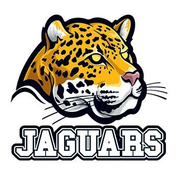 Jaguar head over text "JAGUARS" temporary tattoo. 