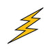 Yellow lightning bolt temporary tattoo. 