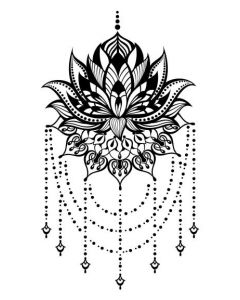 Lotus Chandelier Temporary Tattoo