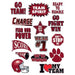 15 football images to cheer on the team in maroon; temporary tattoos. 