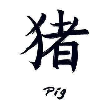 Pig Chinese Zodiac Temporary Tattoo