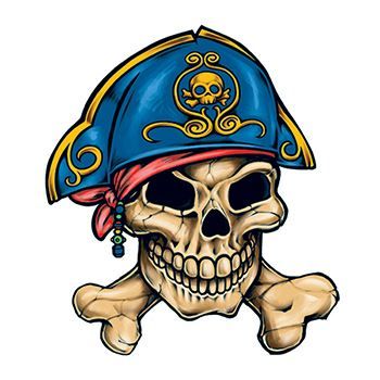 Pirate Hat Skull And Crossbones Temporary Tattoo