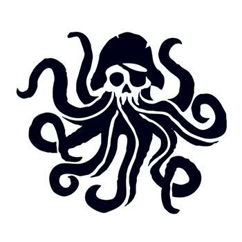 Pirate Octopus Temporary Tattoo