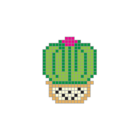 Pixel Barrel Cactus Temporary Tattoo