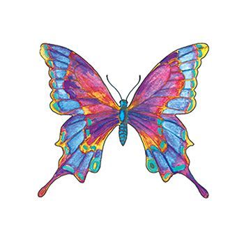 Rainbow Butterfly Temporary Tattoo