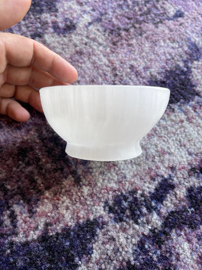 Selenite Bowl with Base, 3" or 3.75"